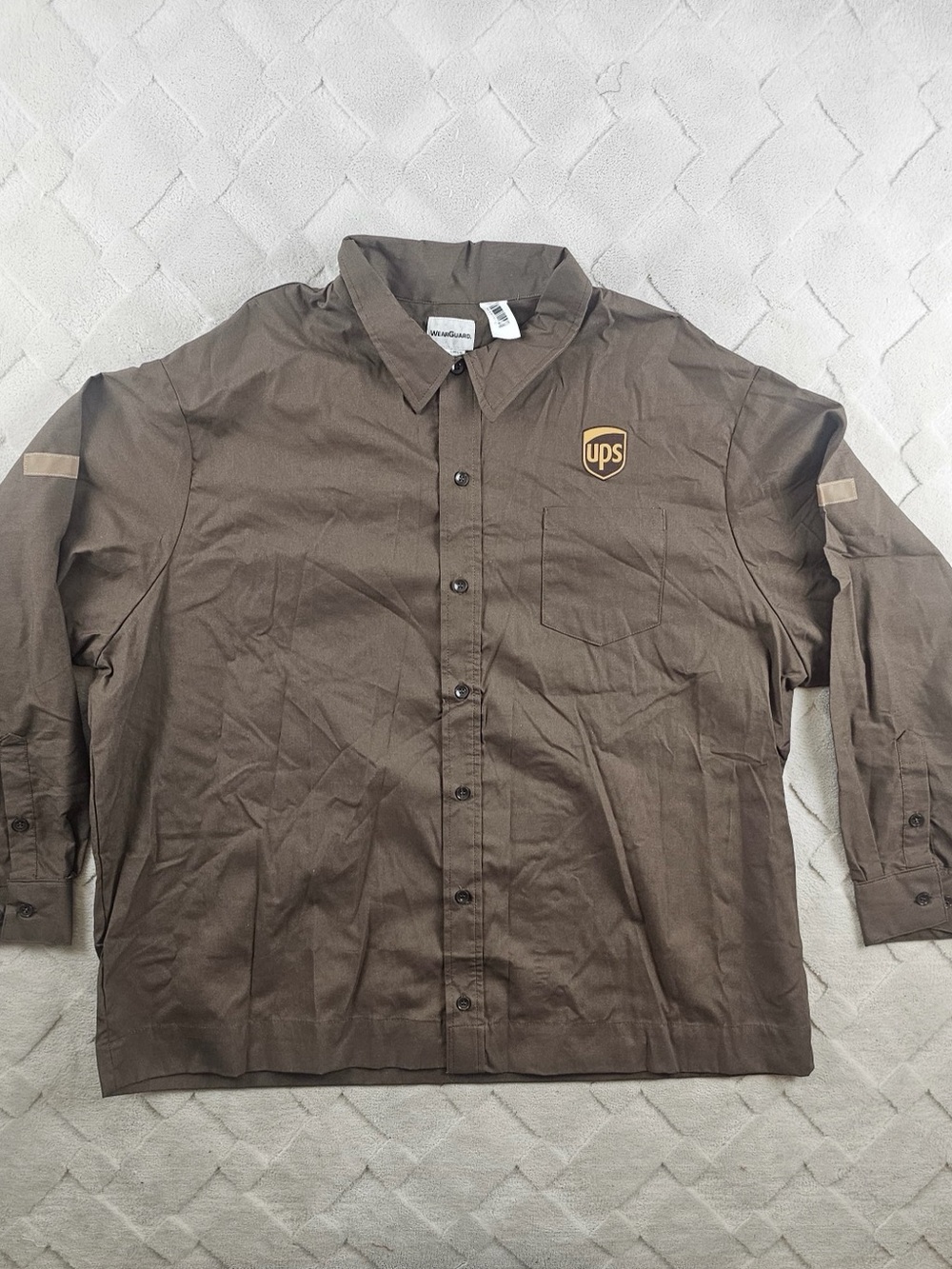 Vintage WearGaurd UPS Brown Logo Work Shirt Mens 3XL Button-Up